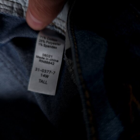 Woman Within Blue Jeans Size 14W Tall Camo Denim Pants Stretch Casual Urban - Picture 12 of 15